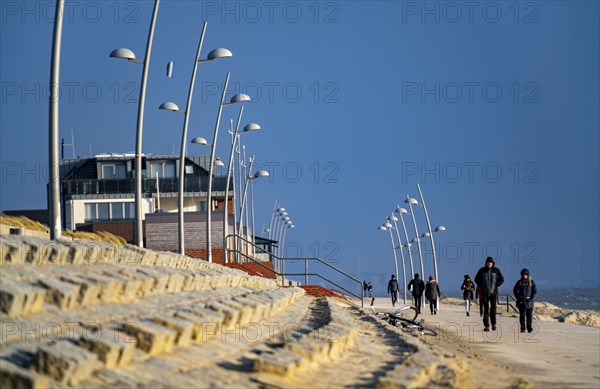 North Sea island of Borkum, waterfront promenade at the western end of the island, East Frisia, Lower Saxony, Germany, Europe