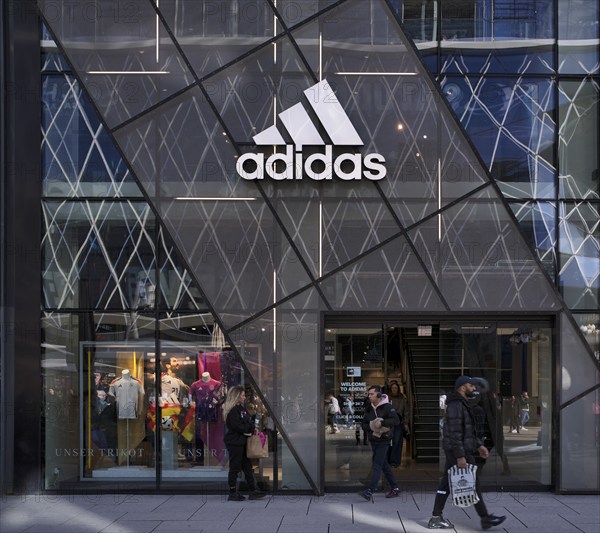 Adidas Brand Store, Shop, Logo, Retail, City centre, Frankfurt am Main, Hesse, Germany, Europe