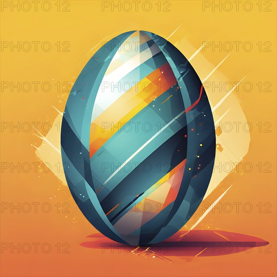 Abstract Easter egg design with geometric patterns, bold colors, and a mix of textures, creating a modern and dynamic look, AI generated