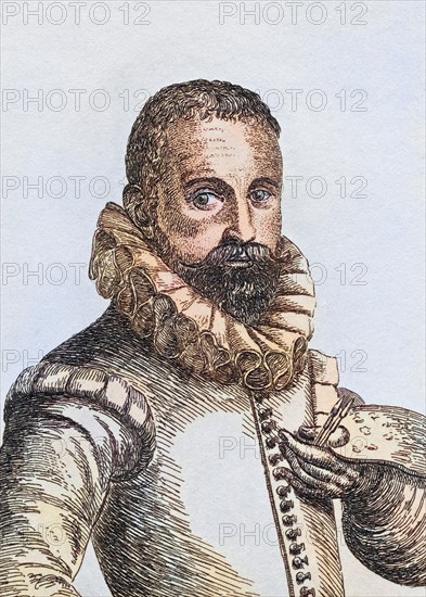 Karel van Munder 1548-1606 Flemish painter poet biographer, Historical, digitally restored reproduction from a 19th century original, Record date not stated