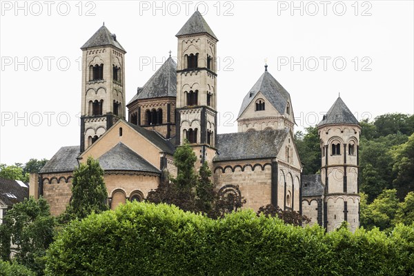 Romanesque monastery church, Benedictine Abbey Maria Laach, Eifel, Rhineland-Palatinate, Germany, Europe