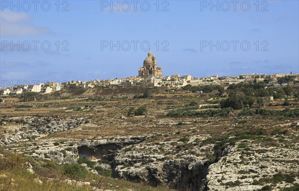 Rotunda domed roof of church of St John the Baptist, village of Xewkija, island of Gozo, Malta, Europe