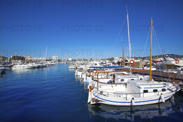 Ibiza san Antonio Abad de Portmany marina port in Balearic Islands of spain