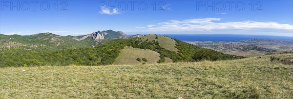 Tokluk mountain range. Crimea, sunny day in September