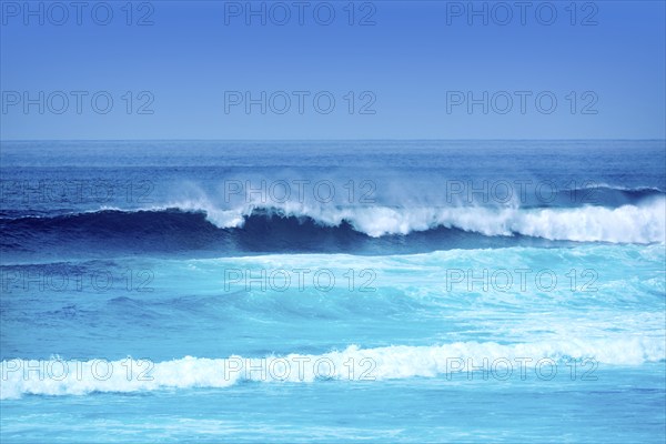 Jandia surf beach waves Fuerteventura at Canary Islands of Spain
