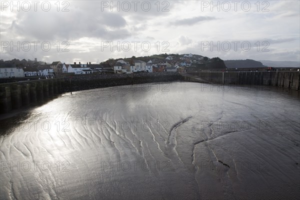 Mud in the harbour at low tide, Watchet, Somerset, England, United Kingdom, Europe