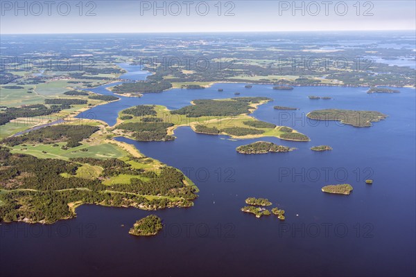 Lake Mälaren north of Eskilstuna, aerial view, Sweden, Europe