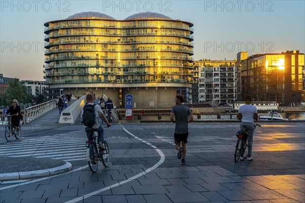 Residential buildings, Gemini Residence at the harbour, near the Havnestaden district, in the evening light, Copenhagen, Denmark, Europe