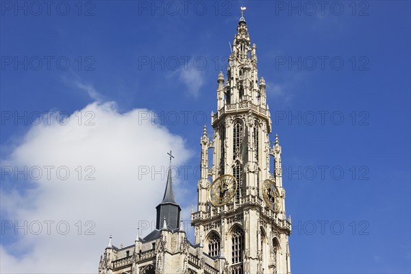Tower of the Cathedral of Our Lady, Onze-Lieve-Vrouwekathedraal, Gothic, UNESCO World Heritage Site, Antwerp, Belgium, Europe