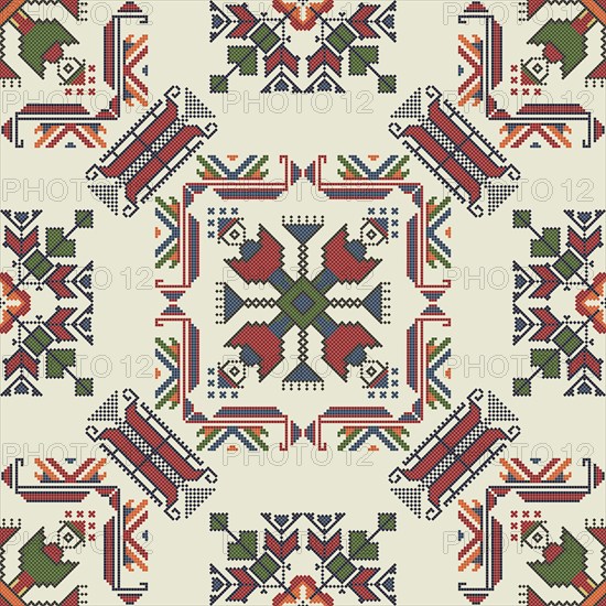 Traditional Bulgarian embroidery vector pattern