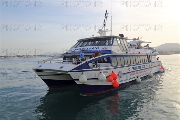 Tourist passenger glass bottom boat 'Princes Ico' at Corralejo, Fuerteventura, Canary Islands, Spain, Europe