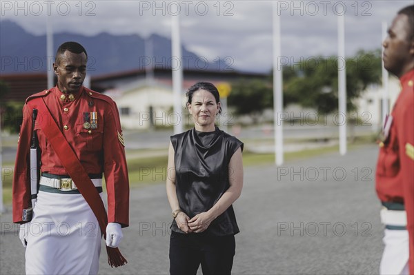 Annalena Bärbock (Bündnis 90/Die Grünen), Federal Foreign Minister, photographed during a visit to the Fijian Armed Forces Blackrock Peacekeeping and Humanitarian Assistance and Disaster Relief Camp in Nadi, 07.05.2024. Bärbock is travelling to Australia, New Zealand and Fiji for political talks / Photographed on behalf of the Federal Foreign Office