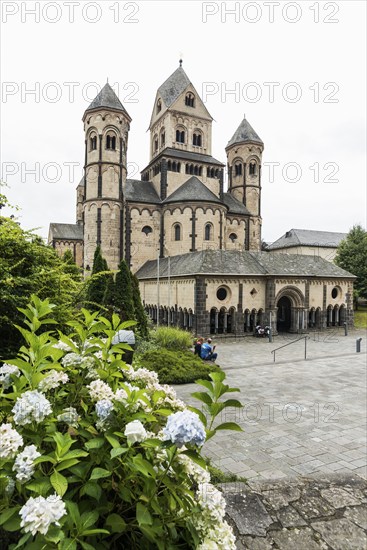 Romanesque monastery church, Benedictine Abbey Maria Laach, Eifel, Rhineland-Palatinate, Germany, Europe