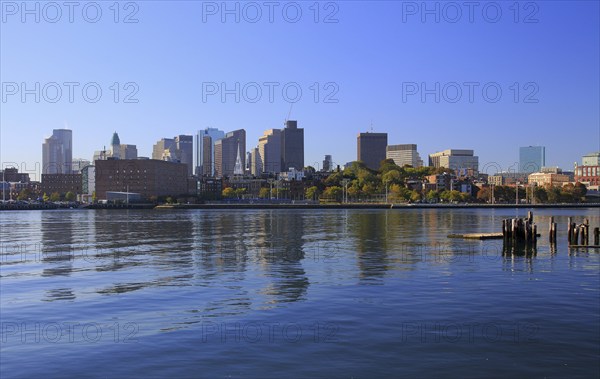 Boston skyline showing skyscrapers of the Financial District, Massachusetts, United States, North America