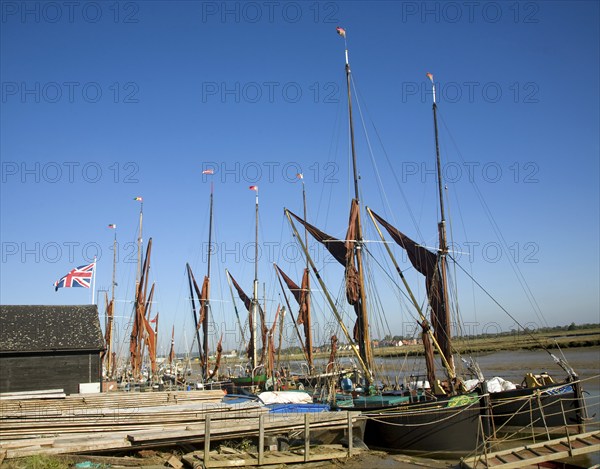 Historic old sailing boats, Hythe quay, Maldon, Essex, England, UK