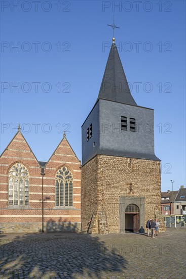 Onze-Lieve-Vrouw-Geboortekerk, Church of Our Lady's Nativity, 10th century parish church in the village Oostham, Ham, Limburg, Flanders, Belgium, Europe