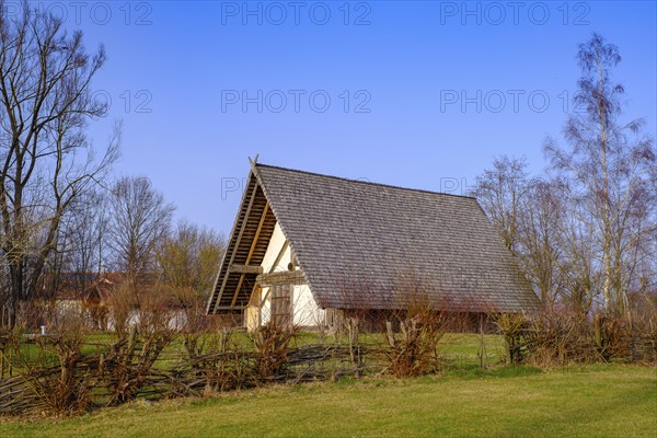 Spa gardens, replica of a Bavarian house, Waging am See, Rupertiwinkel, Upper Bavaria, Bavaria, Germany, Europe