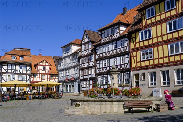 Market square, Allendorf district, Bad Sooden-Allendorf, Werratal, Werra-Meißner district, Hesse, Germany, Europe