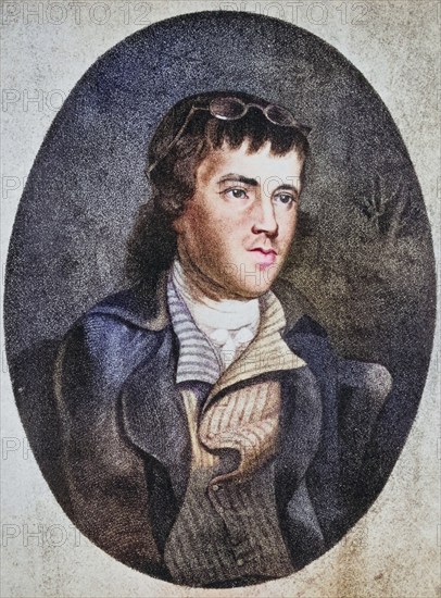 George Dyer, 1755-1841 aged 40 English political pamphleteer, poet, scholar, editor, classicist and writer, Historical, digitally restored reproduction from a 19th century original, Record date not stated