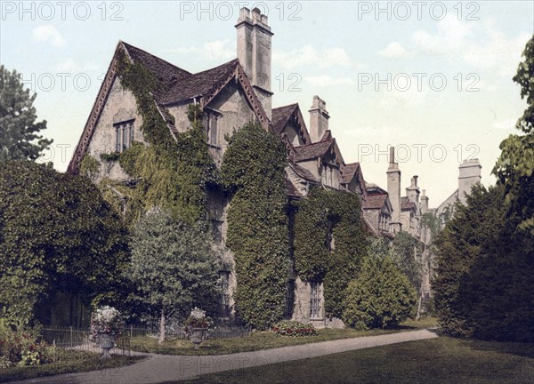 University, Worcester College of Oxford, County of Oxfordshire in England, around 1890, Historical, digitally restored reproduction from a 19th century original