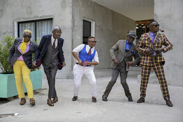 Sapeurs, members of the Société des Ambianceurs et des Personnes élégantes (SAPE), society of entertainers and stylish people, Brazzaville, Republic of Congo