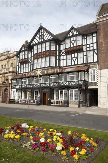 Historic building frontage of the Star Hotel, on North Quay, Great Yarmouth, Norfolk, England, United Kingdom, Europe