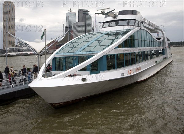 Spido boat trips offer tourist excursion visits on the River Maas around the Port of Rotterdam, Netherlands