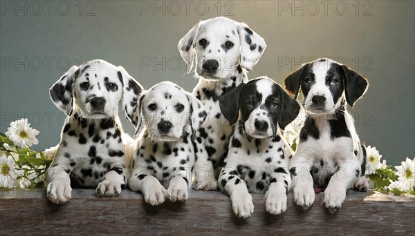 Pets, Dog, Dalmatian, Puppies, AI-generated, AI generated