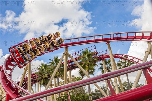 Rip Ride Rockit roller coaster at Universal Studios theme park in Orlando, Florida, USA, North America