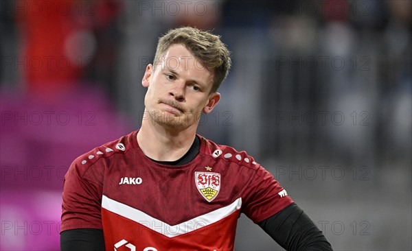 Goalkeeper Alexander Nübel VfB Stuttgart (33) portrait, pensive, Allianz Arena, Munich, Bavaria, Germany, Europe