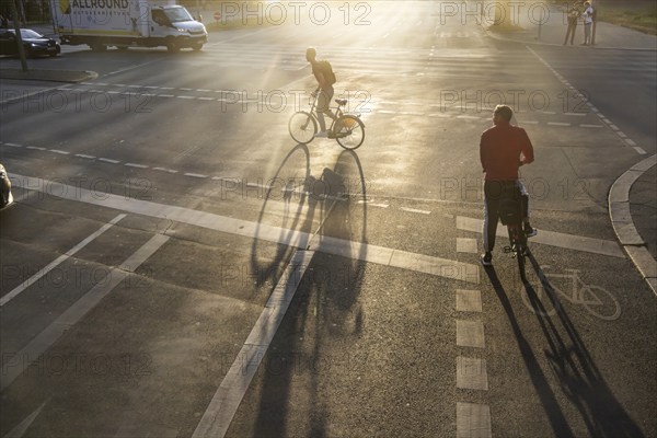 Cycle path against the light. Marking on the road. Berlin, Germany, Europe