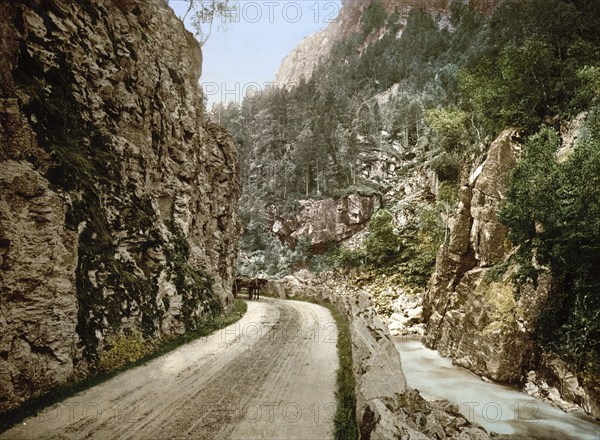 On the road between Voss & Stalheim, Norway, View from 1885, Historical, digitally restored reproduction from a 19th century original, Record date not stated, Europe