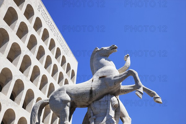 Palazzo della Civilta Italiana, Palace of Italian Civilisation, also Palazzo della Civilta del Lavoro, Colosseo quadrato, Esposizione Universale di Roma, Universal Exposition of Rome, EUR, Italy, Europe