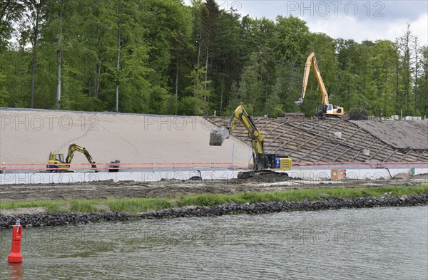 Canal expansion, canal widening, construction site on the Kiel Canal, NOK, Kiel Canal, Schleswig-Holstein, Germany, Europe