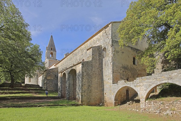 Romanesque abbey Le Thoronet, monastery church, monastery complex, Cistercian abbey, Var, Provence, France, Europe