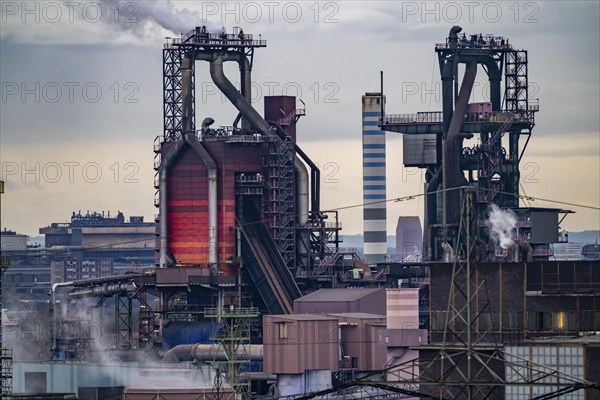 Duisburg-Bruckhausen steel site, ThyssenKrupp Steel, blast furnaces 8 and 9 Duisburg, North Rhine-Westphalia, Germany, Europe