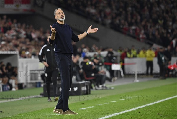 Coach Pellegrino Matarazzo TSG 1899 Hoffenheim on the sidelines Gesture Gesture MHPArena, MHP Arena Stuttgart, Baden-Württemberg, Germany, Europe