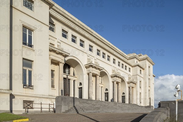 Thermae Palace Hotel, former coastal thermal baths, spa in Art Deco style from 1933 at seaside resort Ostend, Oostende, West Flanders, Belgium, Europe