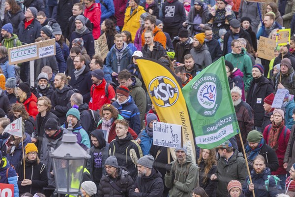 160 organisations and initiatives demonstrated against the right in Dresden on Saturday. Around 10, 000 participants marched from Theaterplatz in front of the Semper Opera House through the city centre, Dresden, Saxony, Germany, Europe