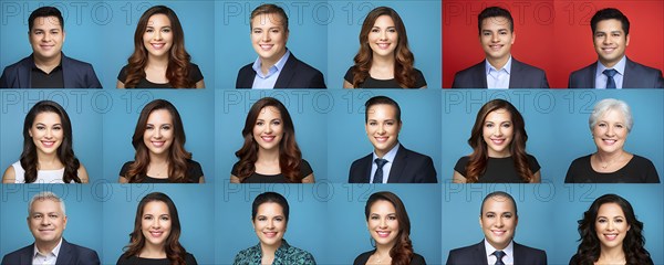 AI generated collection of headshots featuring a diverse range of smiling individuals