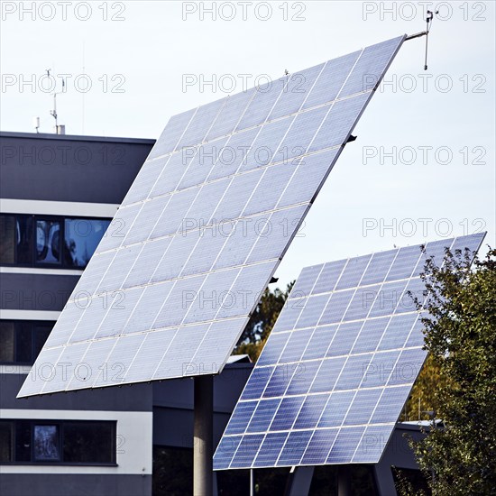 Solar modules at Lippe Bad Lünen, Ruhr area, North Rhine-Westphalia, Germany, Europe