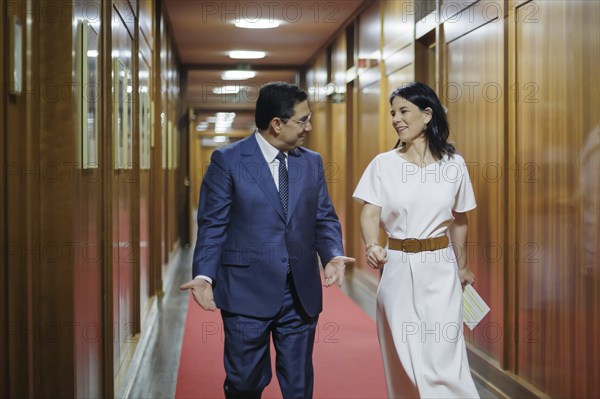 Annalena Bärbock (Alliance 90/The Greens), Federal Foreign Minister, meets the Foreign Minister of Morocco, Nasser Bourita. Berlin, 28 June 2024