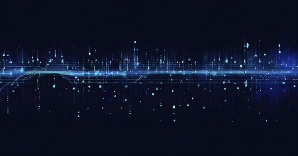 Illustration of abstract stream Artificial intelligence, Big data, AI generated