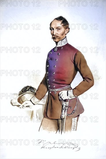 Johann Traugott Dreyer, Ritter von der Iller, 5 December 1803, 17 September 1871, was an Austrian court councillor, professor of natural sciences at the Josephinum, ophthalmologist, major general and chief field physician of the Imperial-Royal Army, Historical, digitally restored reproduction from a 19th century original, Record date not stated