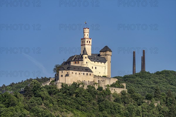 Marksburg Castle near Braubach, World Heritage Site Upper Middle Rhine Valley, Rhineland-Palatinate, Germany, Europe