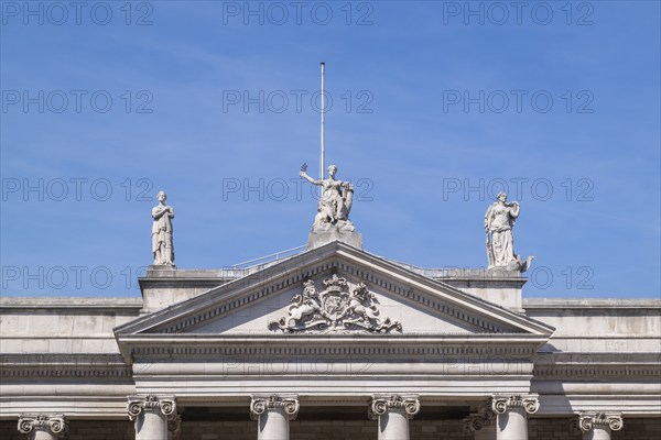Main gable of the Bank of Ireland building, Dublin, Ireland, Europe