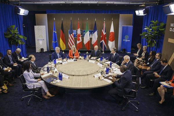 Annalena Bärbock (Alliance 90/The Greens), Federal Foreign Minister, takes part in a meeting of the foreign ministers of the G7 countries during the NATO summit in Washington. Washington, 11 July 2024