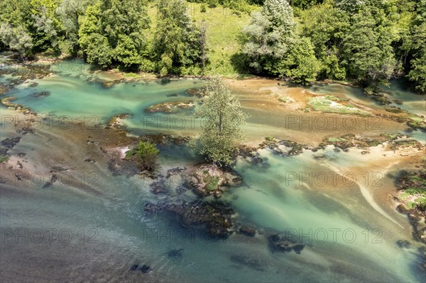 Aerial view, Una River, Bosnia and Herzegovina, Europe