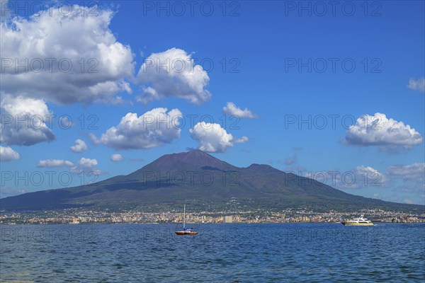Mount Vesuvius from Castellammare di Stabia, Naples, Italy, Europe