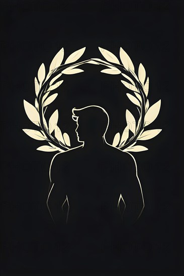 Minimalist illustration as symbol depicting the concept of human victory, AI generated